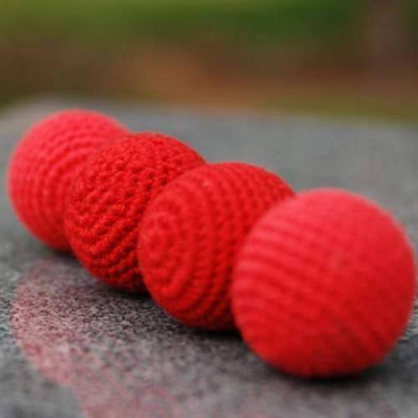 Crochet Balls - Palline per Chop Cup - Rosso Set di 2 (normale e magnetica)  - 2 cm
