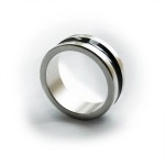 Anello PK - Argentato - Dark line - Diametro 19 mm - PK Ring