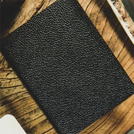 Litchi Grain Leather Clip (Black) by TCC - portamonete