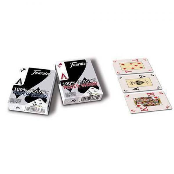 Mazzo di carte Fournier Poker Vision plastificate - dorso blu
