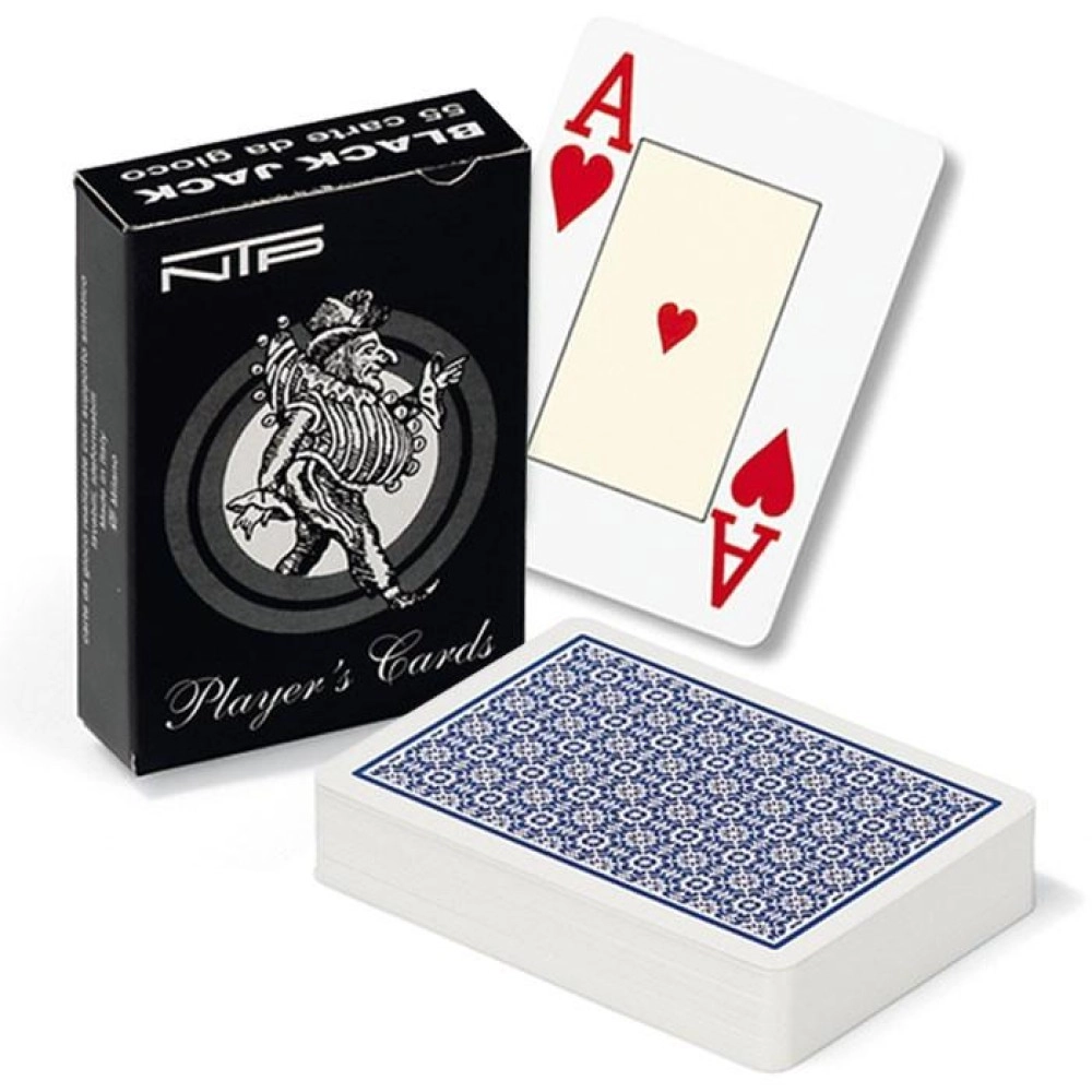 Mazzo di carte NTP Long Life Black Jack Blu PVC - formato poker plastica