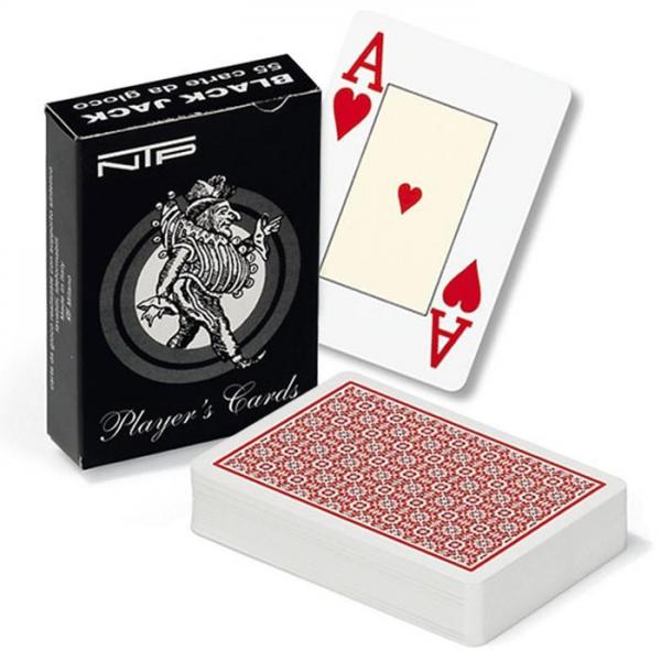Mazzo di carte NTP Long Life Black Jack Rosso - formato poker plastica