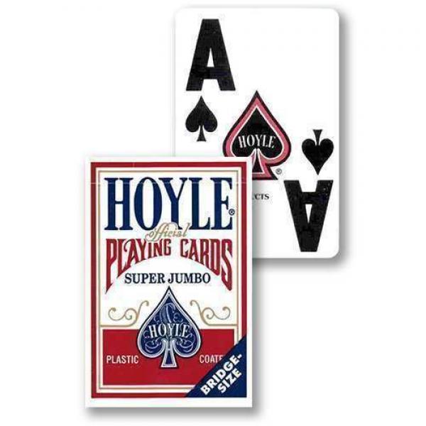 Mazzo di carte Hoyle - Super Jumbo - Plastic Coated Red - formato bridge