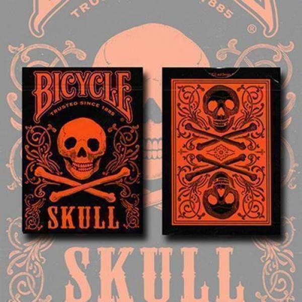 Mazzo di carte Bicycle Skull Metallic (Orange) USP...