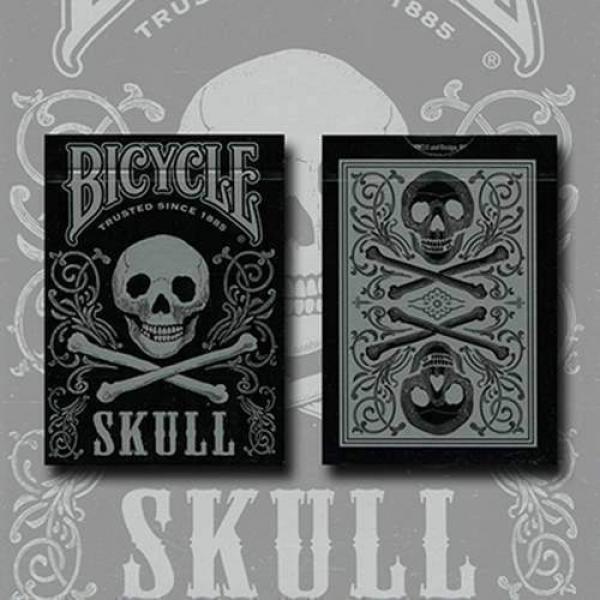 Mazzo di carte Bicycle Skull Metallic (Silver) USP...