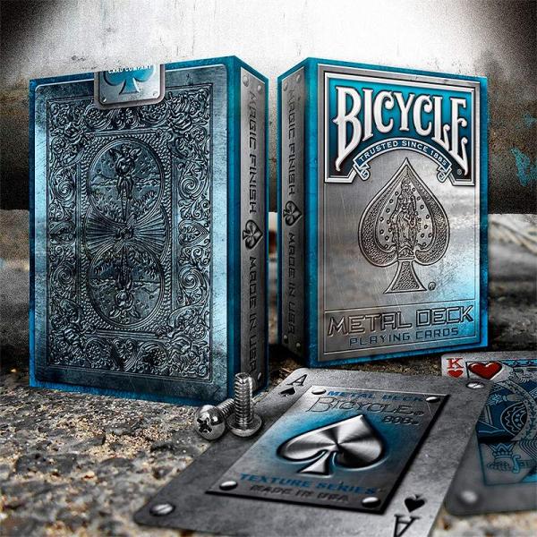 Mazzo di Carte Bicycle - Metal Rider Back Blue Edi...