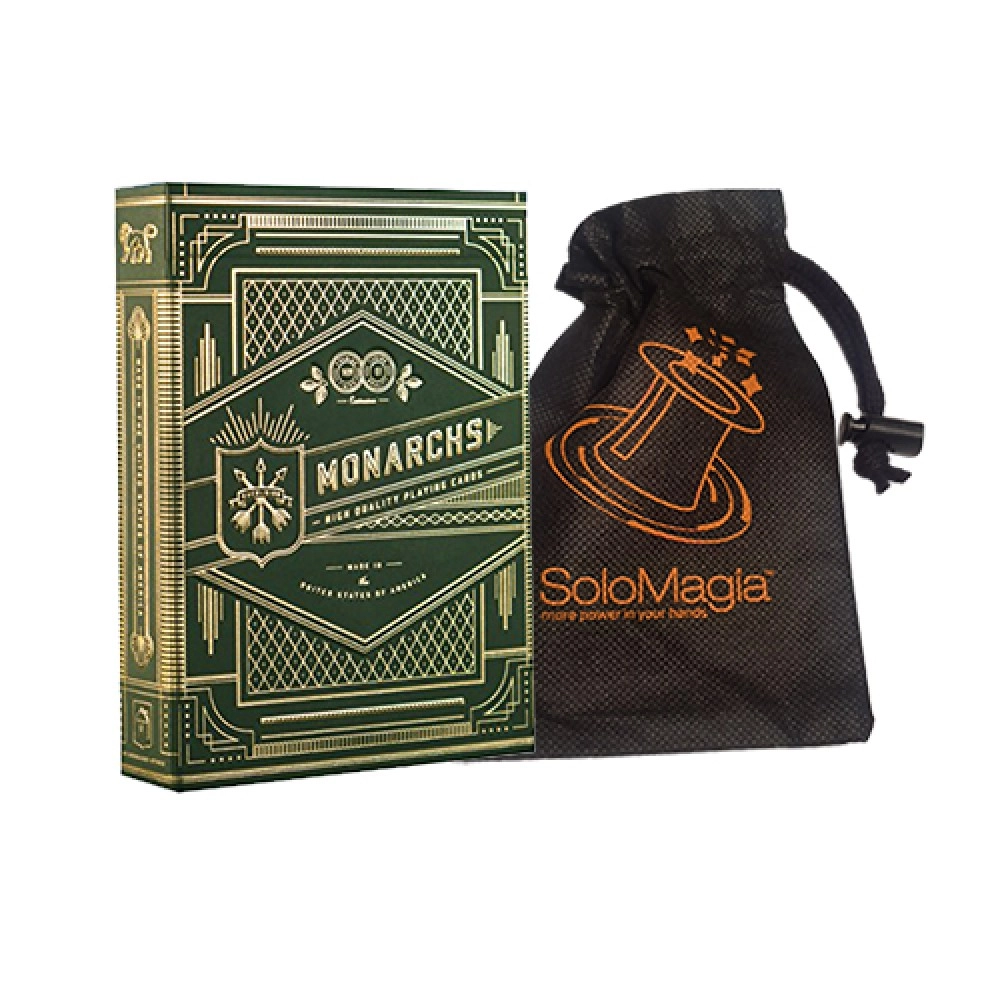 Mazzo di carte Monarchs (Green) by Theory11 - con SOLOMAGIA Card Bag