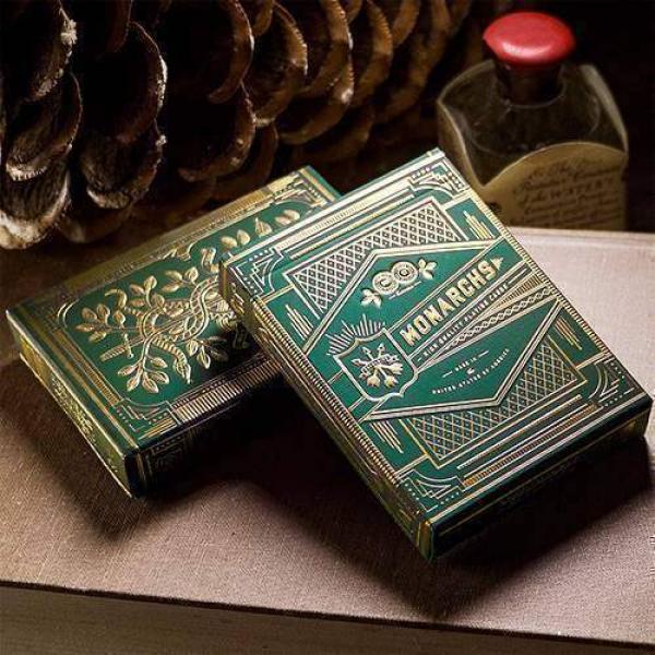 Mazzo di carte Monarchs (Green) by Theory11 - con SOLOMAGIA Card Bag