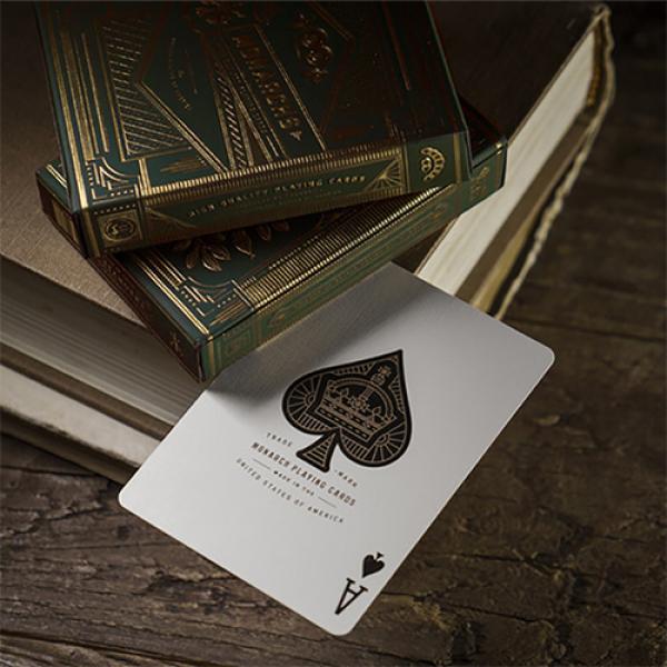 Mazzo di carte Monarchs (Green) by Theory11 - con SOLOMAGIA Card Bag