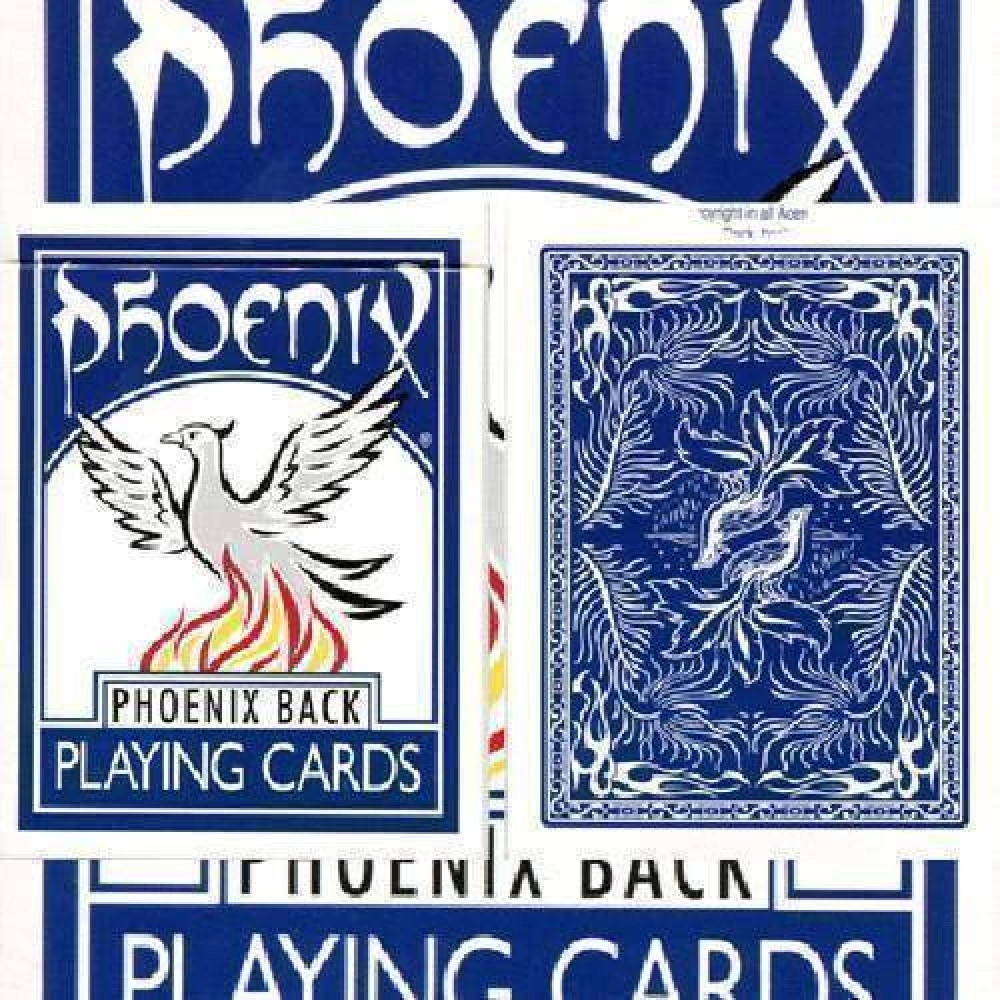 Mazzo di Carte Large Index Phoenix Double Decker a faccia bianca (due mazzi blu)