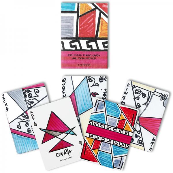 Mazzo di carte Red Stripe Playing Cards - Hand Dra...