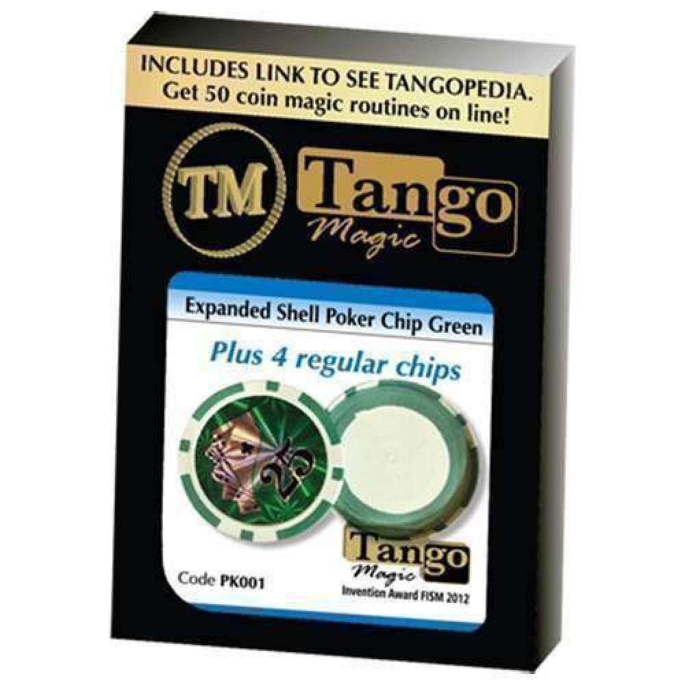 Expanded Shell Poker Chip Color Varies (plus 4 Regular Chips) by Tango Magic - Conchiglia Espansa