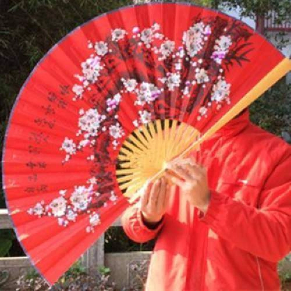 Ventaglio professionale - Professional Plum Flower Fan (RossoRed, 88cm)