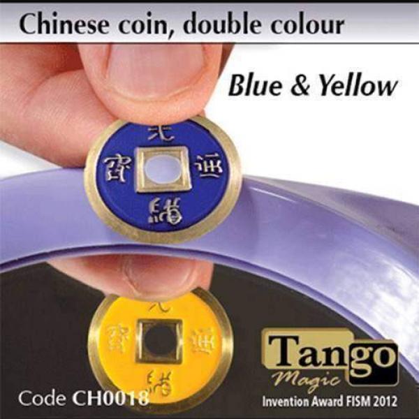 Chinese Coin Blue & Yellow by Tango Magic 