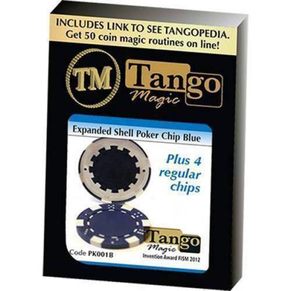 Expanded Shell Poker Chip Blue plus 4 Regular Chips (PK001B) by Tango Magic - Conchiglia Espansa
