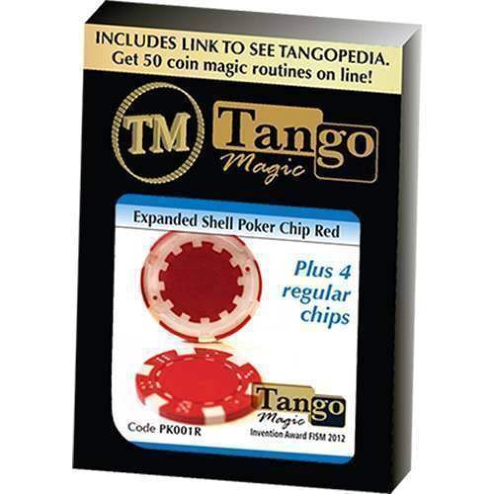 Expanded Shell Poker Chip Red plus 4 Regular Chips (PK001R) by Tango Magic - Conchiglia Espansa 
