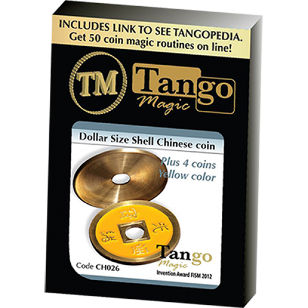 Dollar Size Shell Chinese Coin (Giallo) by Tango Magic 