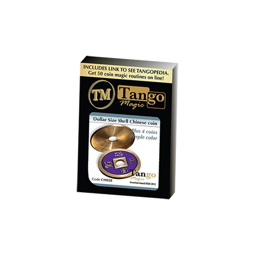 Dollar Size Shell Chinese Coin (Purple) by Tango Magic (CH028)