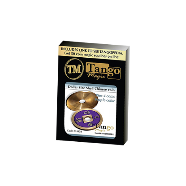 Dollar Size Shell Chinese Coin (Purple) by Tango Magic (CH028)