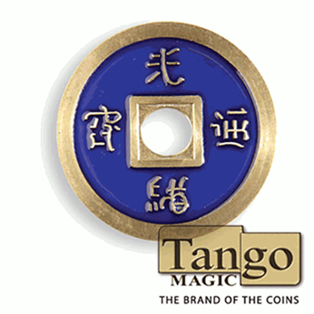 Dollar Size Chinese Coin (Blue and Yellow) by Tango