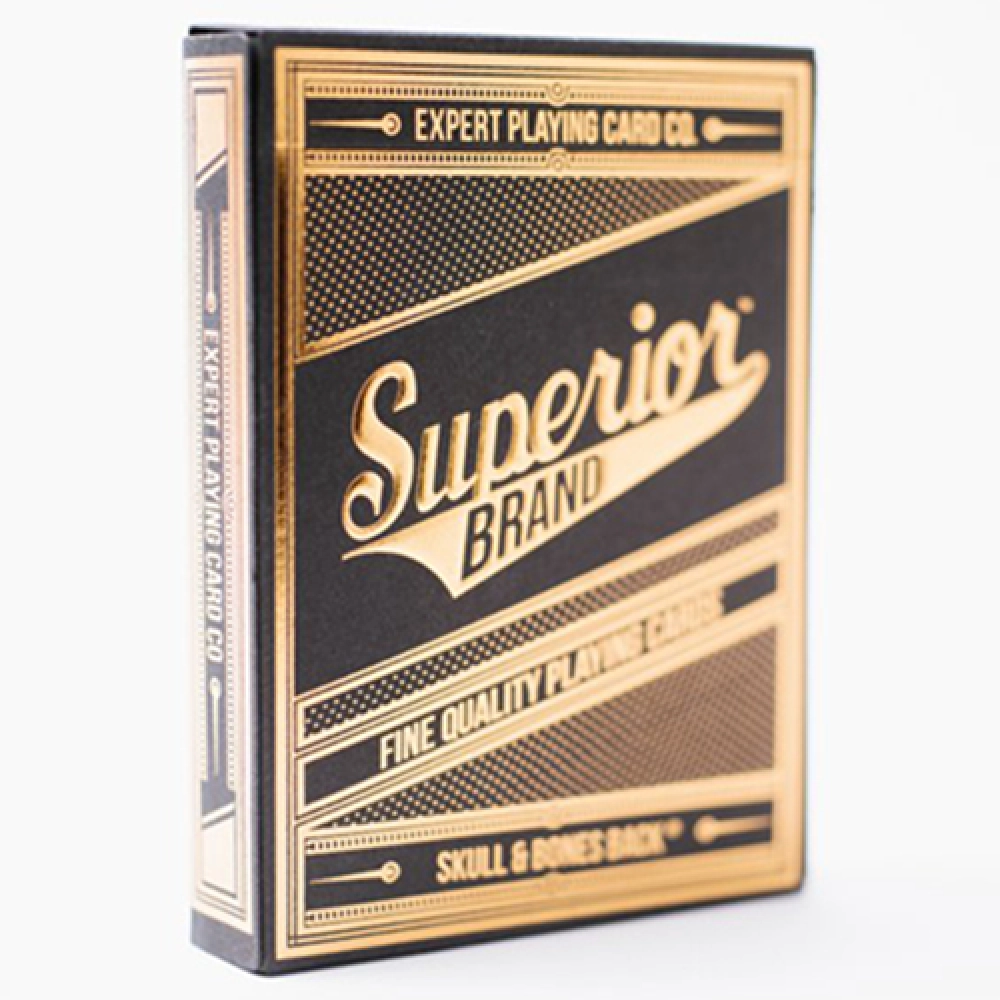 Mazzo di carte Superior Skull & Bones V2 (Black/Gold) Playing Cards by Expert Playing Card Co.