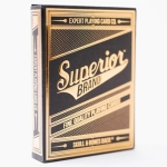 Mazzo di carte Superior Skull & Bones V2 (Black/Gold) Playing Cards by Expert Playing Card Co.