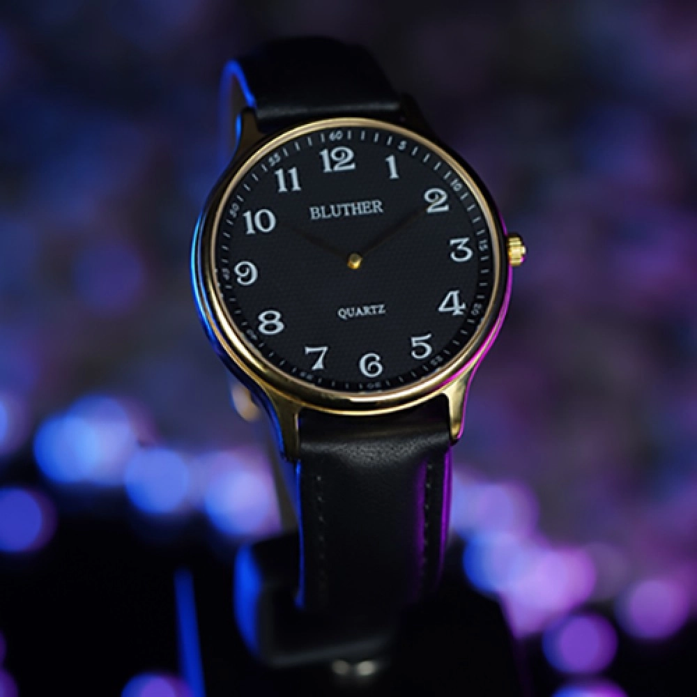 Infinity Watch V3 - Gold Case Black Dial / STD Version (Gimmick and Online Instructions) by Bluether Magic