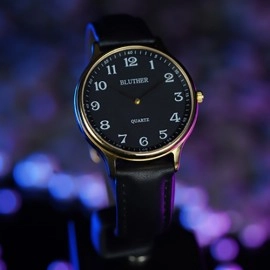 Infinity Watch V3 - Gold Case Black Dial / STD Version (Gimmick and Online Instructions) by Bluether Magic