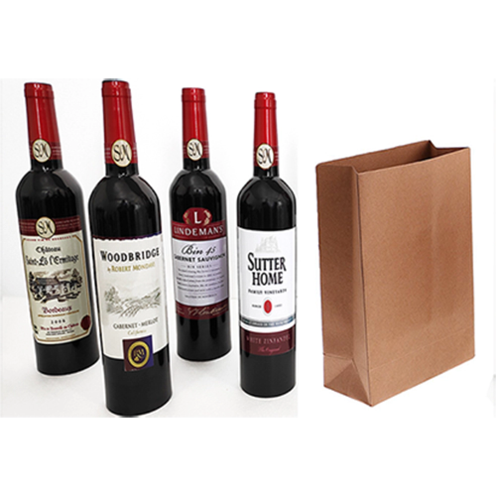 Wine Bottles From Paper Bag (4 Bottles) by Tora Magic