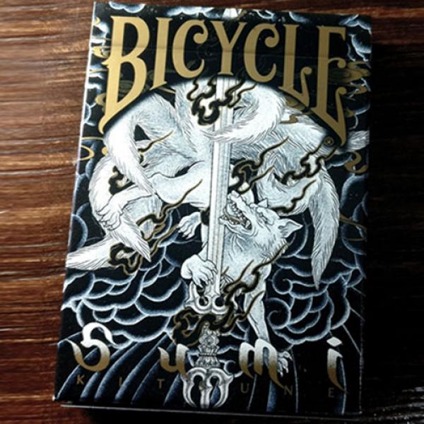 Mazzo di carte Bicycle Sumi Kitsune Myth Maker (blue) Playing Cards by Card Experiment