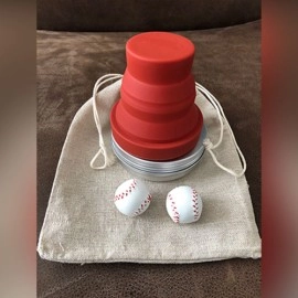 The Red Harmonica Set (Chop Cup and Leather Chop Cup Balls) by Leo Smetsers