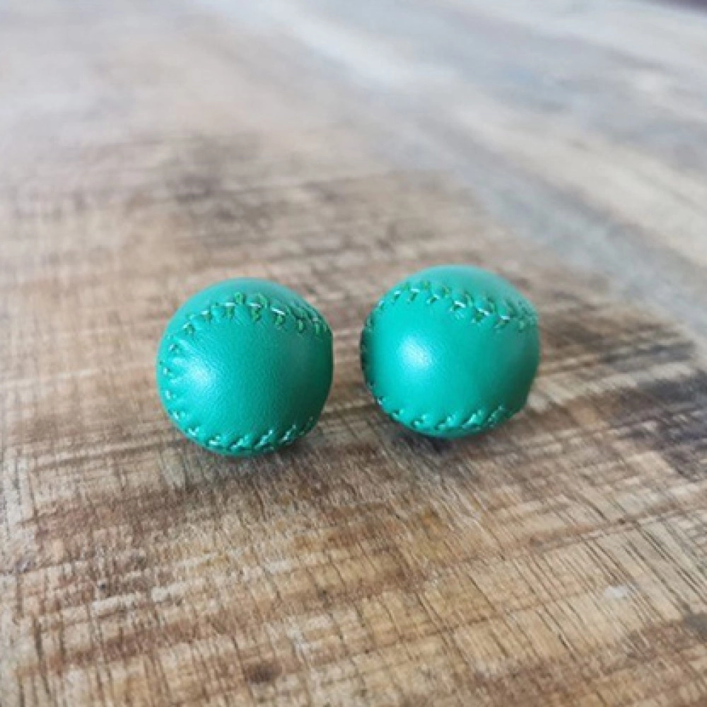 Chop Cup Balls Green Leather (Set of 2) by Leo Smetsers