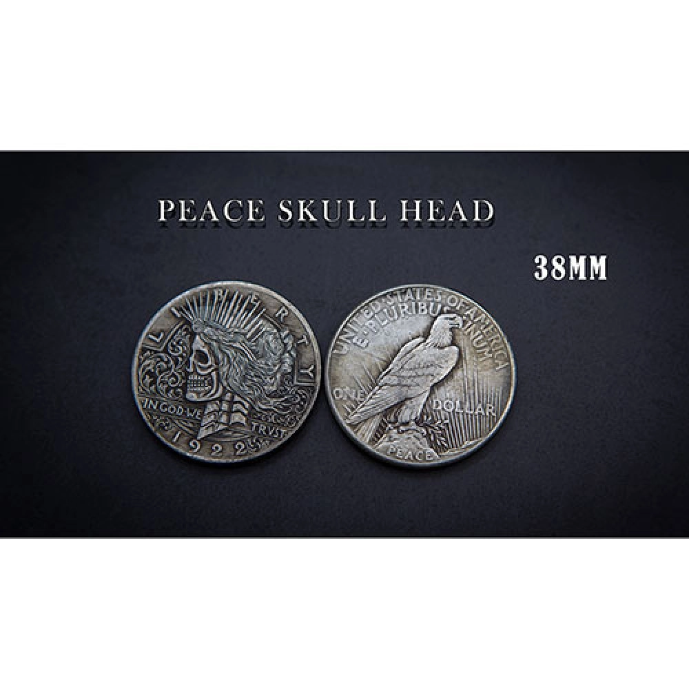 PEACE SKULL HEAD COIN by Men Zi  Magic