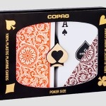 Copag 1546 Plastic Playing Cards Regular Index Orange/Brown Double-Deck Set