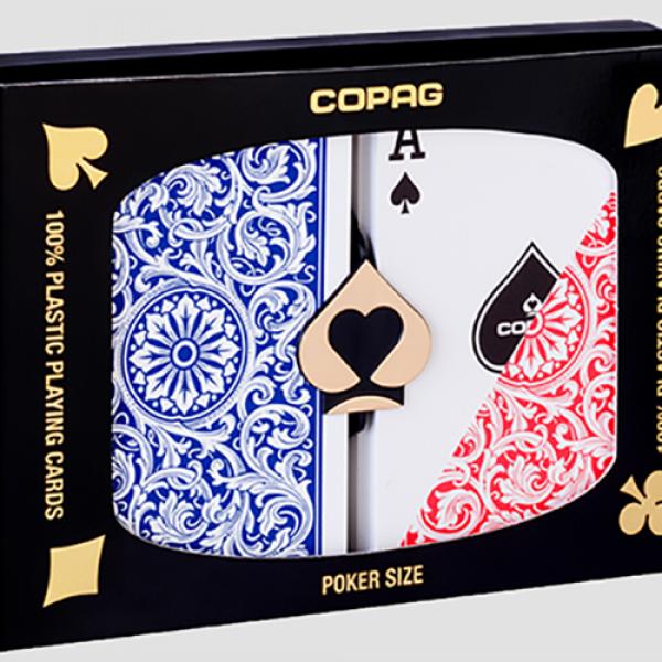 Mazzo di carte Copag 1546 Plastic Playing Cards Regular Index Red and Blue Double-Deck Set