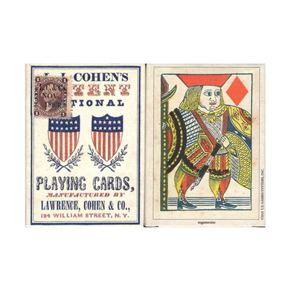 Mazzo di carte 1863 Patent National Reproduction Playing Cards