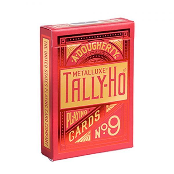 Mazzo di carte Tally-Ho Red (Circle) MetalLuxe Playing Cards by US Playing Cards