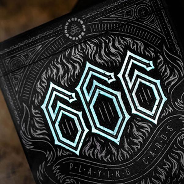 Mazzo di carte 666 V4 (Cyan) Playing Cards by Riffle Shuffle