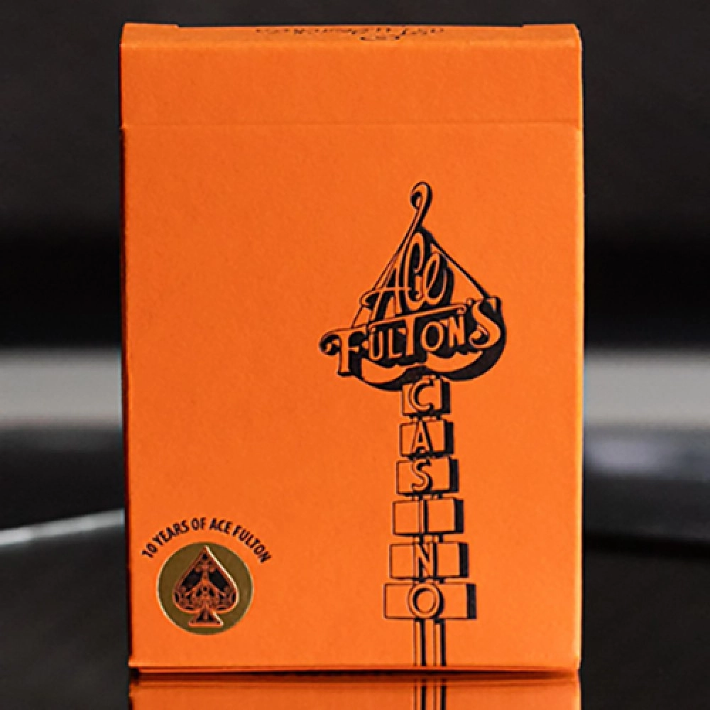 Mazzo di carte ACE FULTON'S 10 YEAR ANNIVERSARY SUNSET ORANGE PLAYING CARDS