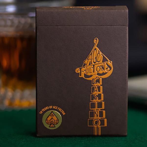 Mazzo di carte ACE FULTON'S 10 YEAR ANNIVERSARY TOBACCO BROWN PLAYING CARDS