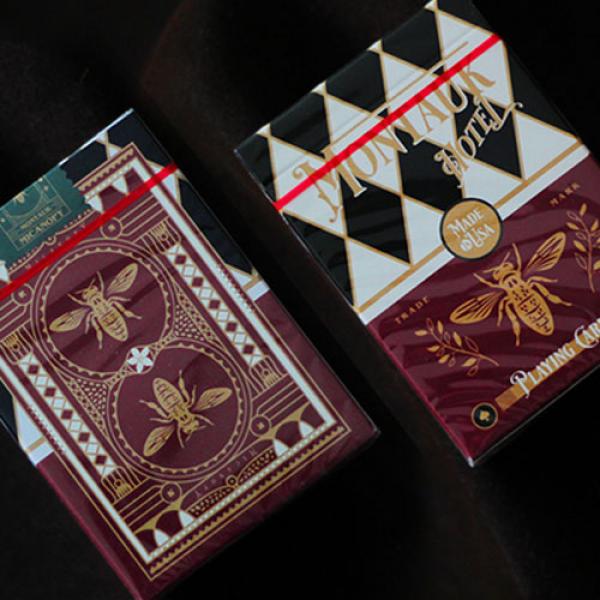 Mazzo di carte Montauk Hotel Burgundy Playing Card...