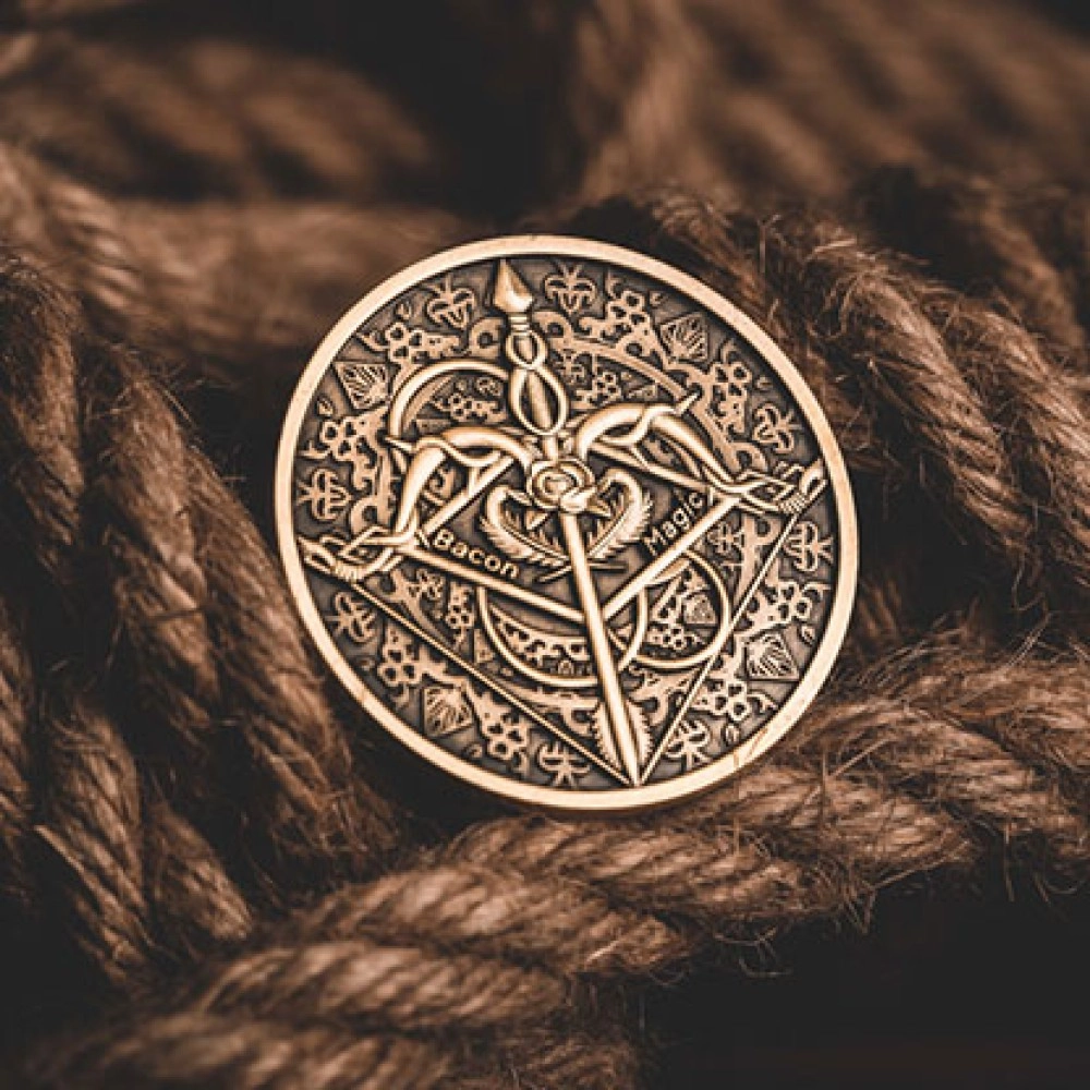 BOW AND ARROW COIN GOLD (Gimmick and Online Instructions) by Bacon Magic