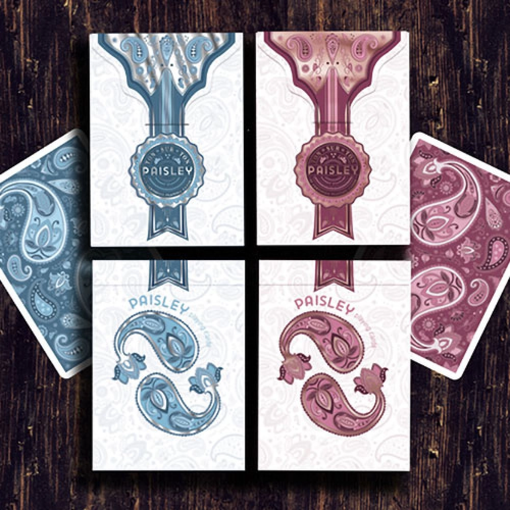 Mazzo di carte Marked Paisley Ton sur Ton Poudre Rouge Playing Cards