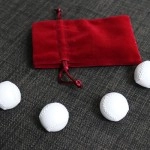 Set of 4 Leather Balls for Cups and Balls (White and White) by Leo Smetsers