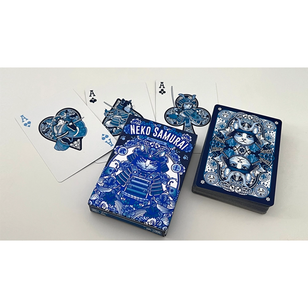 Neko Samurai (Blue) Playing Cards