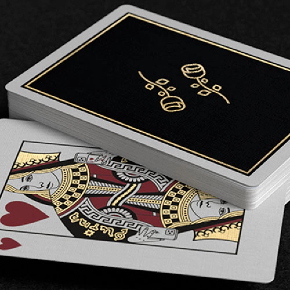 Mazzo di carte Gold Foil Black Roses Casino Playing Cards