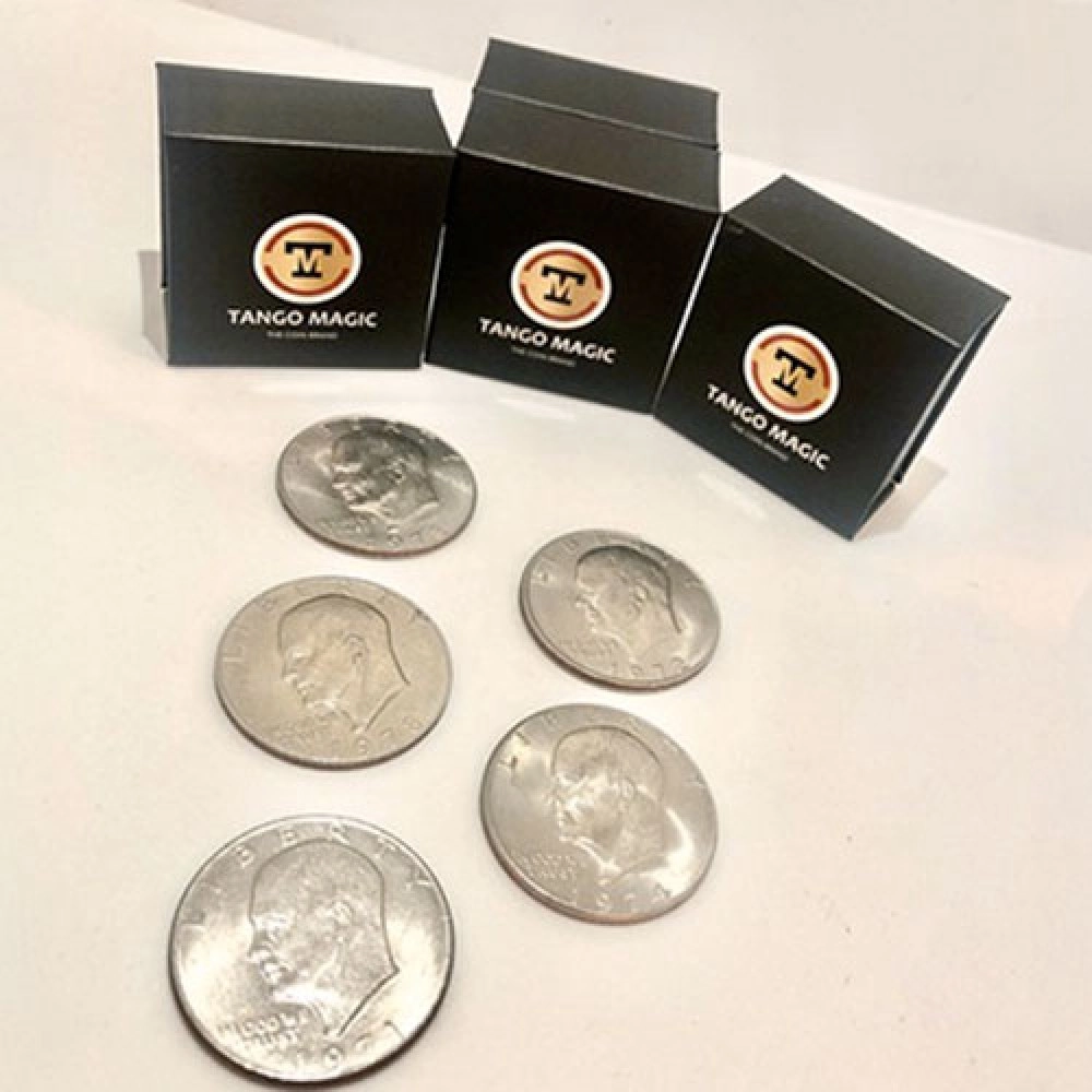 Expanded Shell Eisenhower Dollar (plus 4 Regular Coins) by Tango Magic