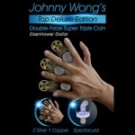 Johnny Wong's Double Face Super Triple Coin (Eisenhower Dollar Size) by Johnny Wong