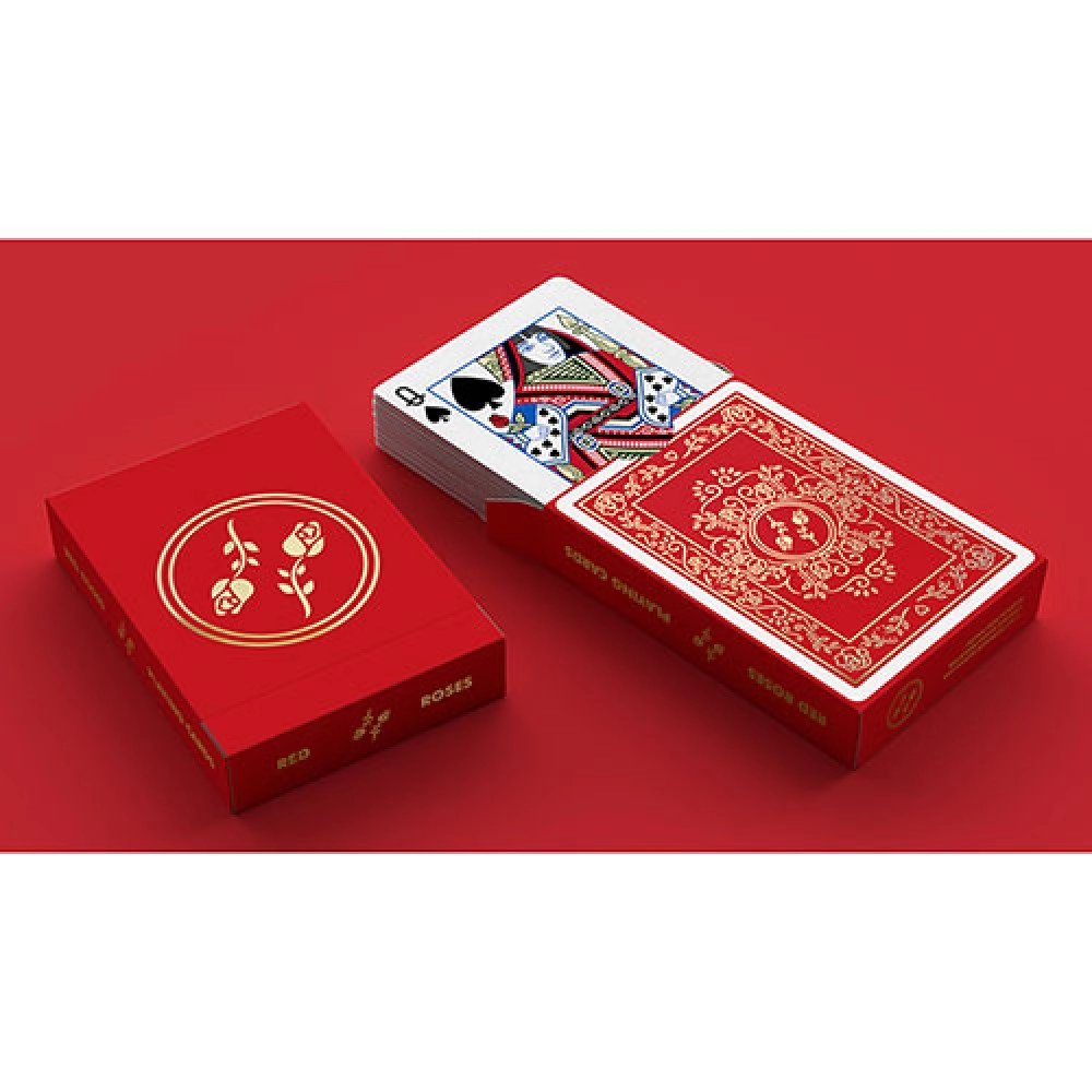 Mazzo di carte Red Roses Gold Foil Playing Cards (Fully Marked)