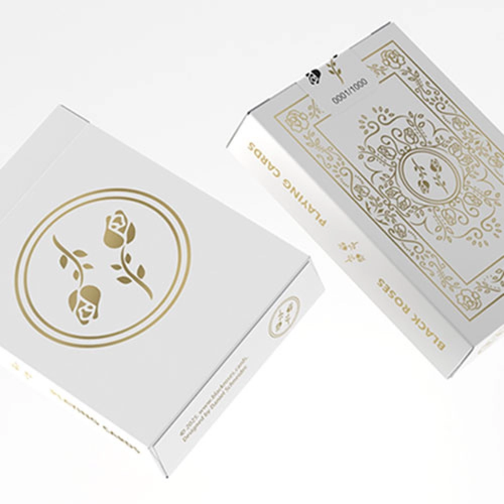 Mazzo di carte Black Roses White Gold Foil Playing Cards